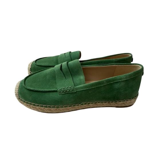 NWOB Sam Edelman Women's Green Kai Leather Espadrilles Loafers Flat Size 6.5 - Picture 4 of 7